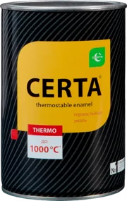 Эмаль термостойкая антикор. Церта до 1200 С  черная 25кг  RAL 9004