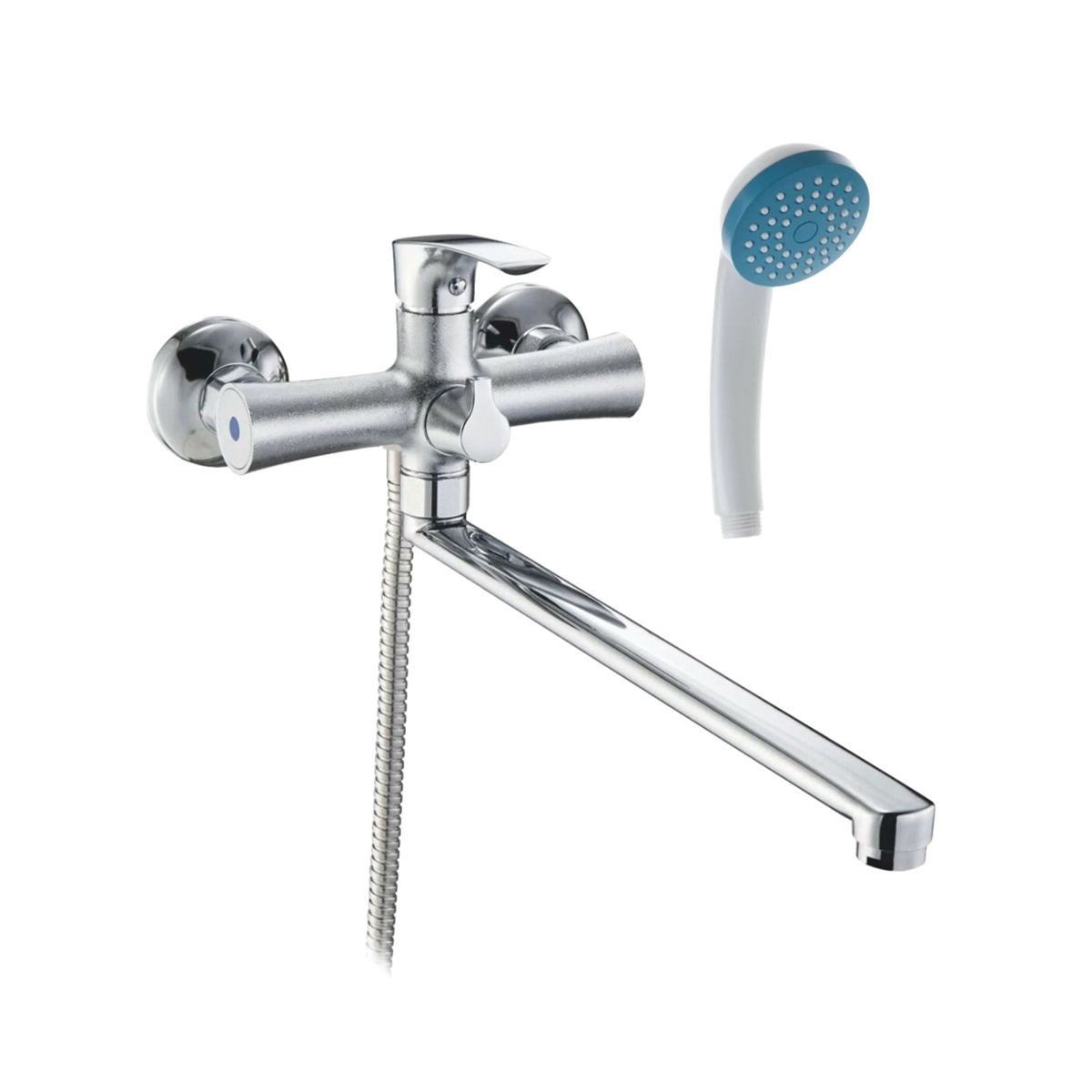 Смеситель для ванны INGROSSO 611-20 Fabio гусак L 35 см, картридж 35 мм,встроен.дивертор