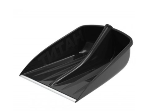 Лопата снеговая пластм. АЛЬТ-ПЛАСТ 360х470мм (d-35-38мм) "ТИТАН" без черенка, алюм.планка