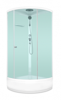 Душевая кабина с крышей DOMANI-Spa/Simple 99mid,90*90*218см средний поддон, бел стенки, тониров. стекла