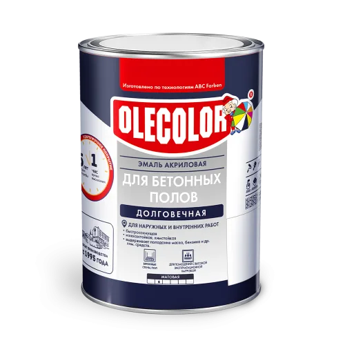 Эмаль акриловая для бетонных полов серый (3.5 кг) Olecolor