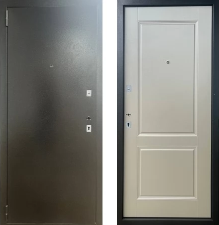 Дверное полотно стальное НЕО 960*2050 левое Антик серебро ПВХ Белый шелк хром