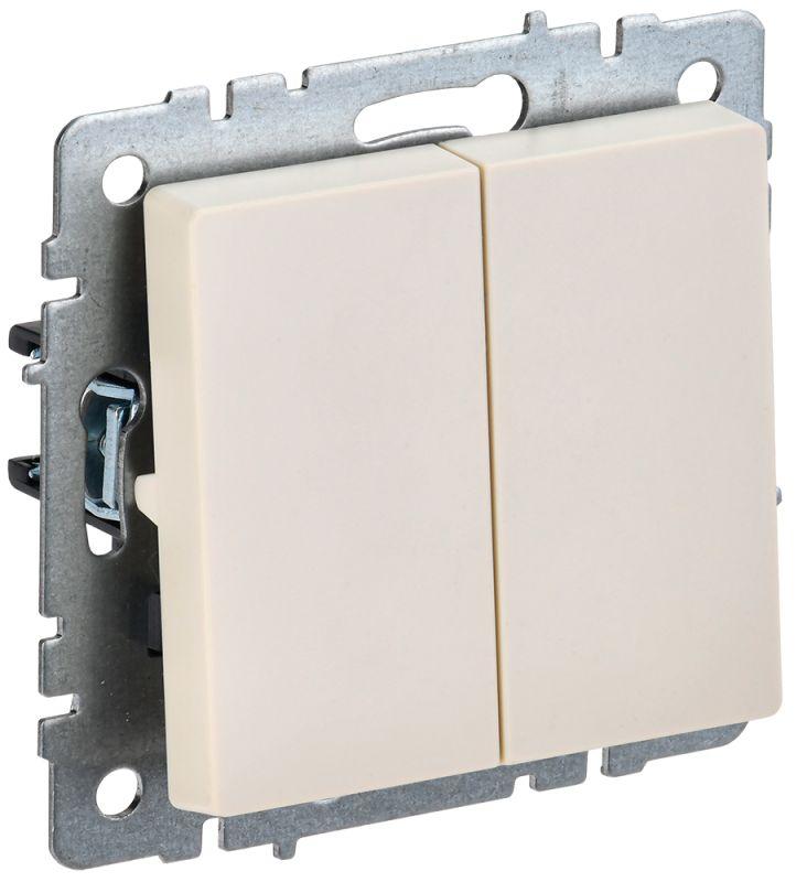 Выключатель 2-кл. СП BRITE ВС10- 2-0-БрКр 10А беж. IEK BR-V20-0-10-K10