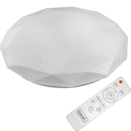 Светильник General GSMCL-032-Smart-48-R Diamond 48Вт D380x70мм 3000-6500K 3940Лм пульт