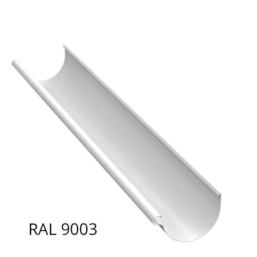 Желоб полукруглый 3м 125*89мм Сигнально белый  RAL 9003 Бауфорт (1/18)