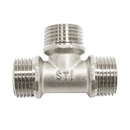 Тройник латунный никелир. 3/4" Н-Н-Н STI (5)