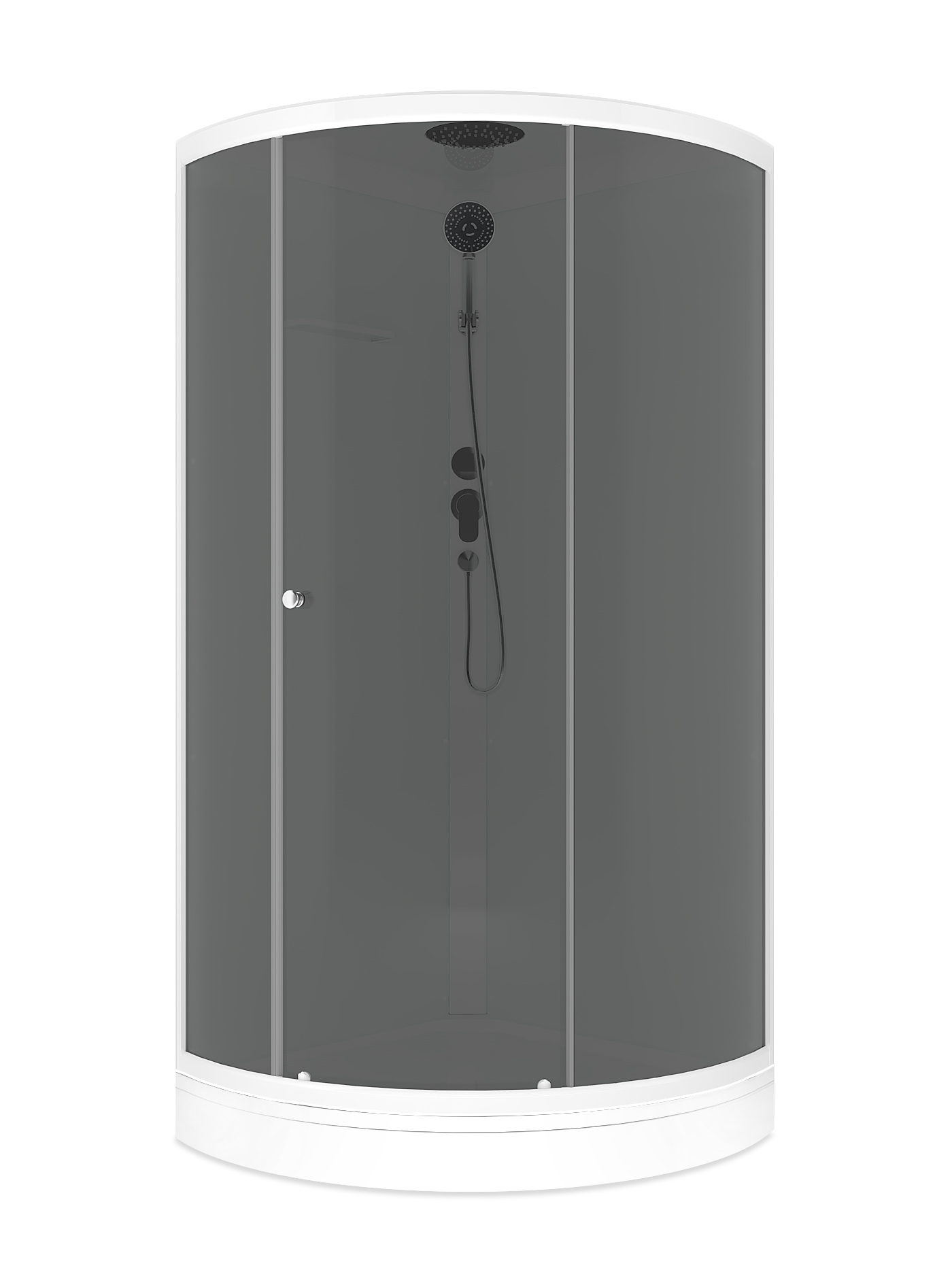 Душевая кабина Domani-Spa Simple 99 V1.2 С КРЫШЕЙ, сред поддон, бел стенки, тонир. стекла, б/эл 90*90*218