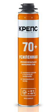 Пена монтажная ПРОФ КРЕПС усиленная 70+ всесезонная 830 мл (1/12шт)
