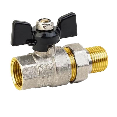 Кран шаровой бабочка 32 (1 1/4") г/ш с американкой усиленный TIM
