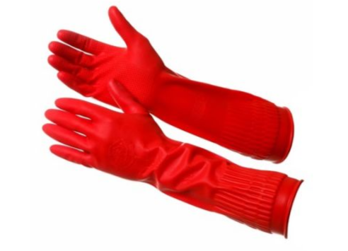 Перчатки латексные "Gward ROSE" прочные удлиненные КРАСНЫЕ (9/L)