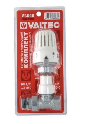 Клапан термостатический с термоголовкой 1/2''  прямой  VALTEC VT.048.N.04 DVT480004