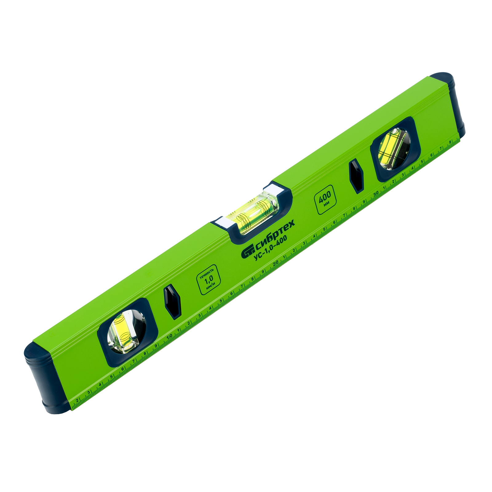 Уровень алюминиевый УС-1,0-400, фрезерованный, 3 глазка, 400 мм Сибртех