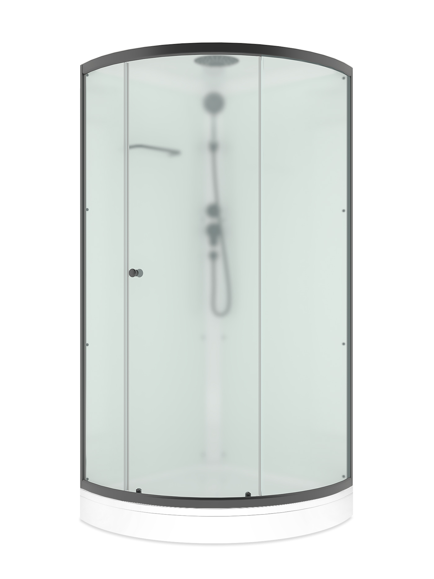 Душевая кабина Domani-Spa Simple 99 V1.2 Black accents 90*90*218 С КРЫШЕЙ, н/п, б/ст, с/мат/стек, Graphite проф, б/эл 