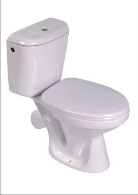 Унитаз-компакт "Находка"  с сиденьем,  кос.выпуск, бок.подвод, 1 ур. арматура, сиденье полипропилен