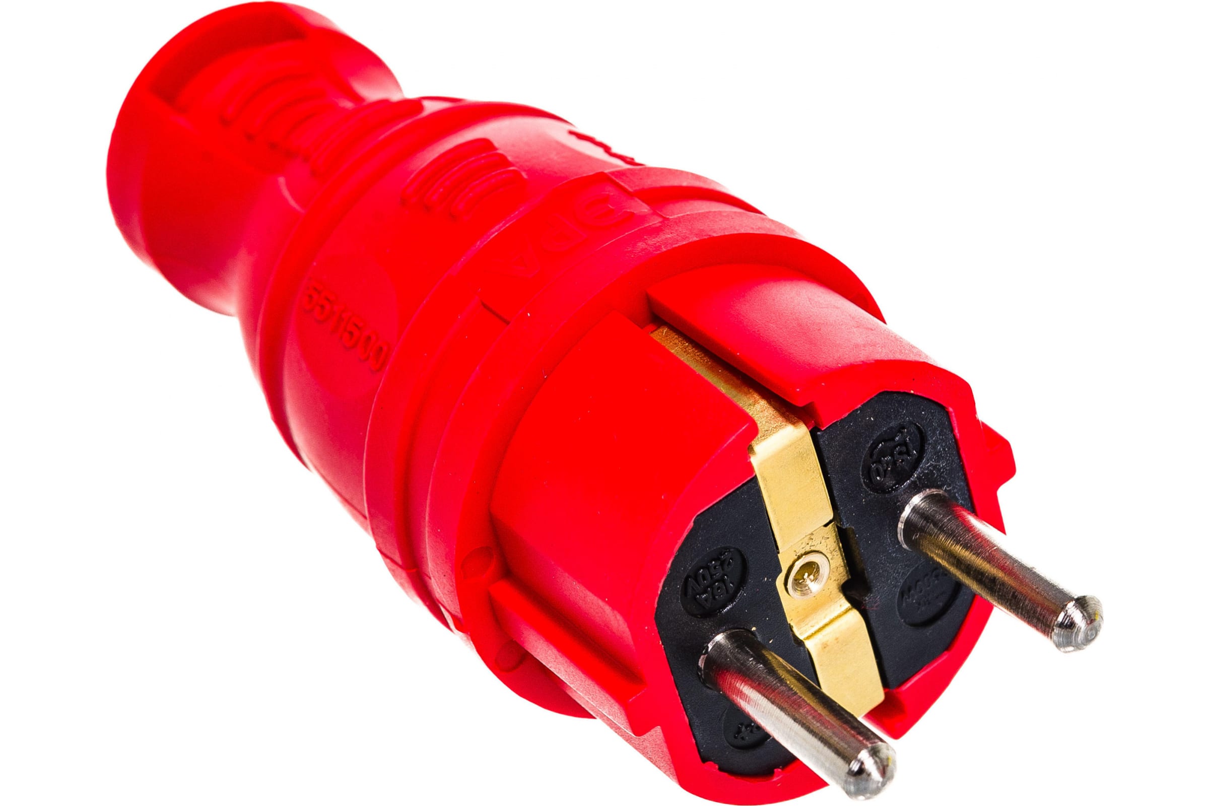 Вилка каучук с/з красная 16А IP44 ЭРА V8-RED-IP44
