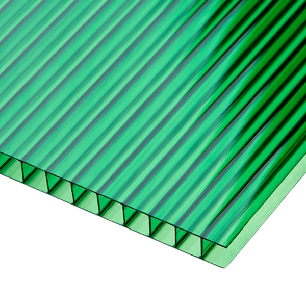 Сотовый поликарбонат Зеленый  6мм 6*2,1м. (пр.0,78кг/м2) Rational 