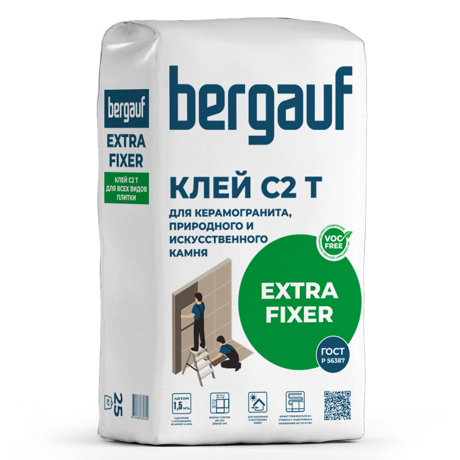 Клей для плитки Extra Fixer 25 кг ТМ BERGAUF (1/56)