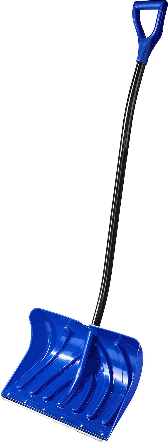 Лопата снеговая пласт. со стальной планкой, эргономичный алюминиевый черенок, V-ручка  500мм СИБИРЬ ЗУБР 