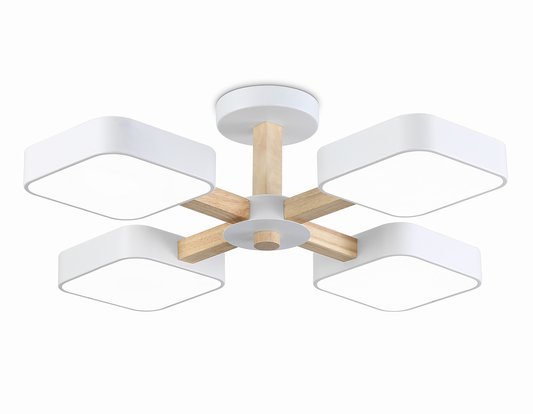 Светильник диодный 72Вт Ambrella FL4879/4 WH/WD белый/дерево 3000-6000K 1920Лм D610*160 (без ПДУ)