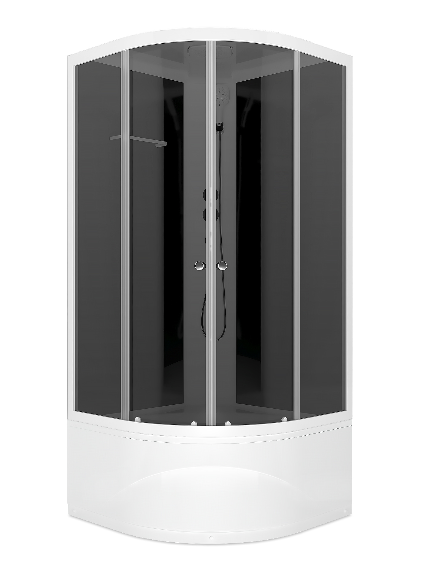 Душевая кабина Domani-Spa Delight Slim 88 high, 800*800*2180, высокий поддон, черные стенки, тонир. стекло, б/эл