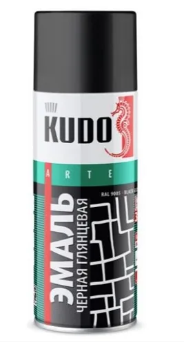 Аэрозоль эмаль черная глянц (520мл) ТМ KUDO (1/12шт)