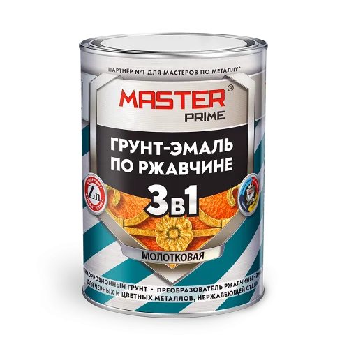Грунт-эмаль по ржавчине 3 в 1 молотковая серый (0.4 л) MASTER PRIME