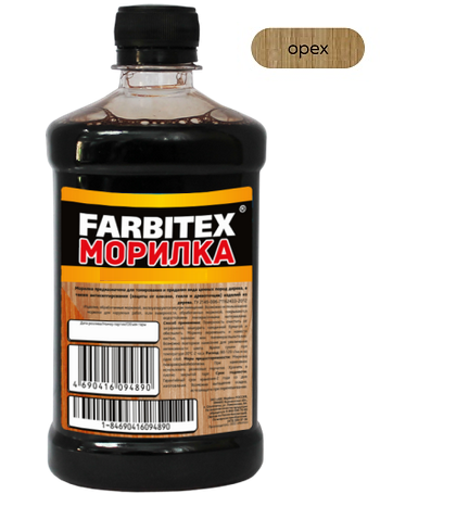Морилка деревозащитная водная 0,5 л орех FARBITEX