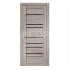 #Дверное полотно экошпон Дуб Анкор Нордик 900 CITY 5 стекло (лакобель черное) ECO FLEX ТМ Велдорис