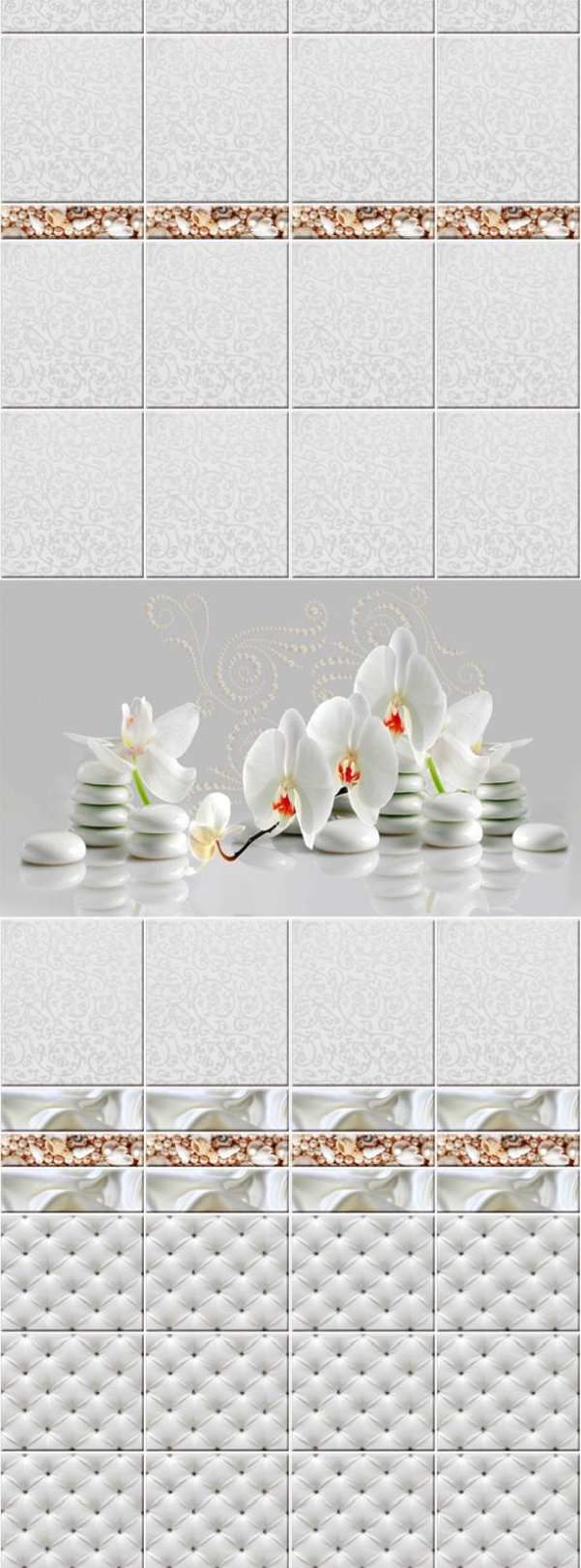 Панель ПВХ Орхидея белая Узор 2700*250*8мм ТМ Новита (1/12шт)