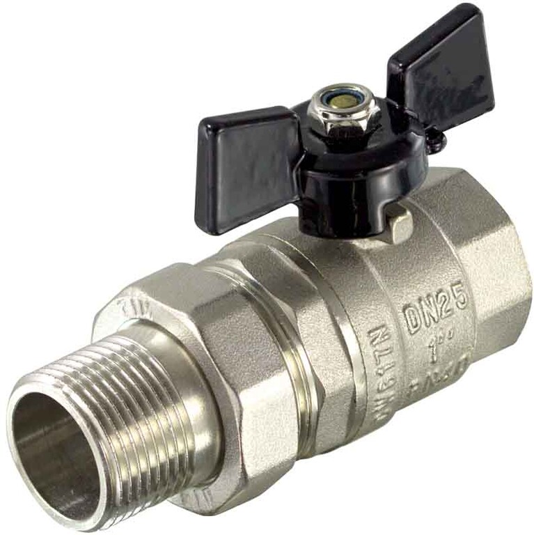Кран шаровой бабочка 15 (1/2" г/ш) с американкой усиленный TIM