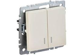 Выключатель 2-кл. СП BRITE ВС10- 2-1-БрКр 10А с инд. беж. IEK BR-V20-1-10-K10