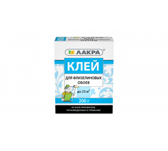 Клей обойный для флизелиновых обоев (200г) Лакра(12шт)