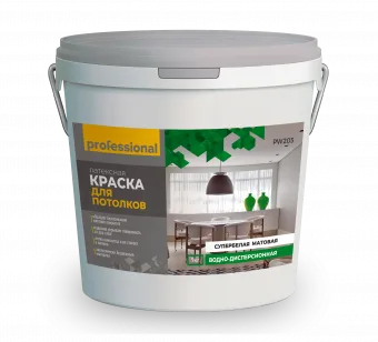 Краска ВД для потолков супер белая (7,0кг) ТМ Professional PW203