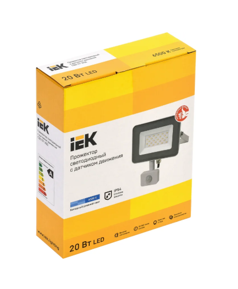Прожектор светодиодный СДО 07- 20Д 20Вт 6500К IP54 с ДД сер. IEK LPDO702-20-K03