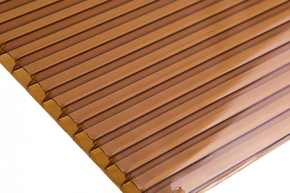 Сотовый поликарбонат Бронза  8мм 6*2,1м. (пр.0,93кг/м2) Rational 