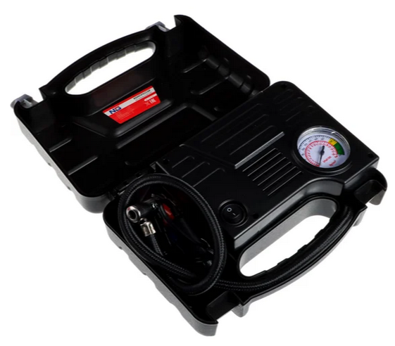 Компрессор автомобильный Кейс, 120Вт, 12л/мин, провод 3м+переходник NEW GALAXY