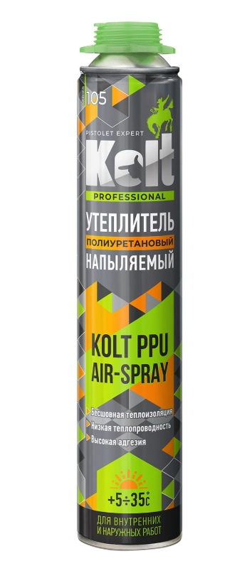 Утеплитель напыляемый полиуретановый KOLT PPU AIR-SPRAY 900г (12)