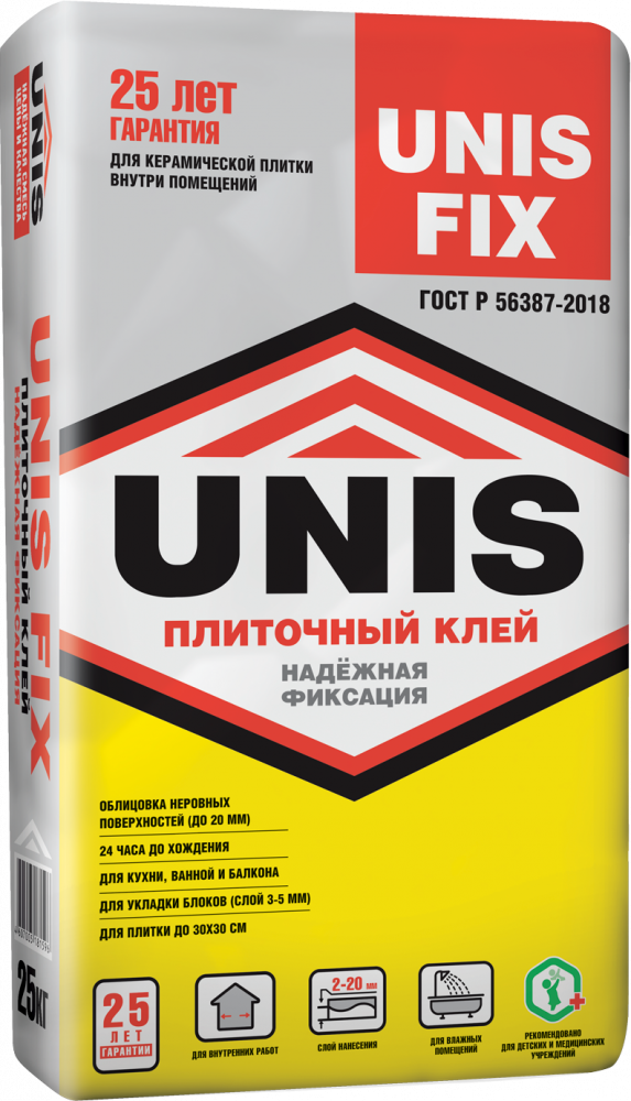 Клей для плитки FIX 25 кг ТМ UNIS (1/48)