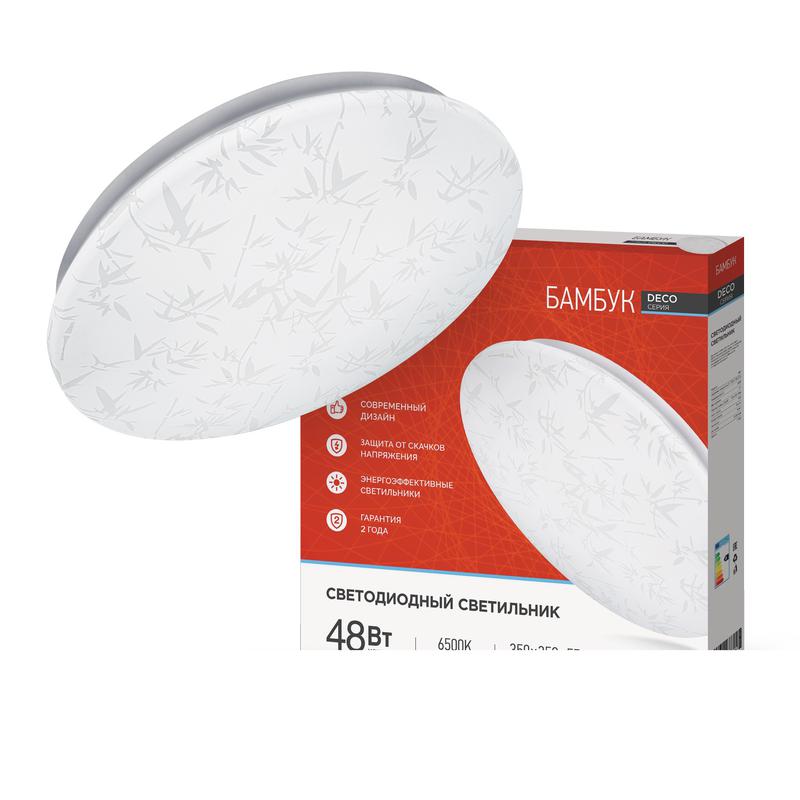 Светильник с/д Deco Бамбук 48W 6500K потолочный 350х55мм Бамбук INHOME