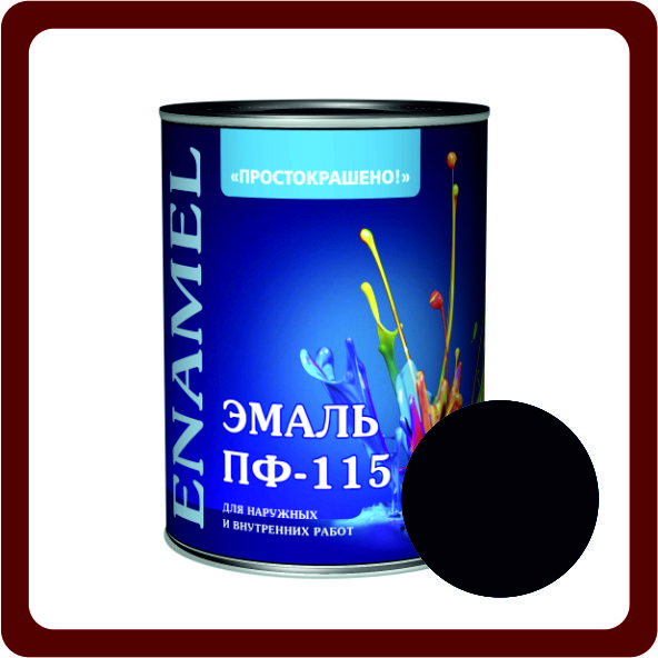 #Эмаль ПФ-115 Черная (1,9кг) ТМ Простокрашено (1/6шт)