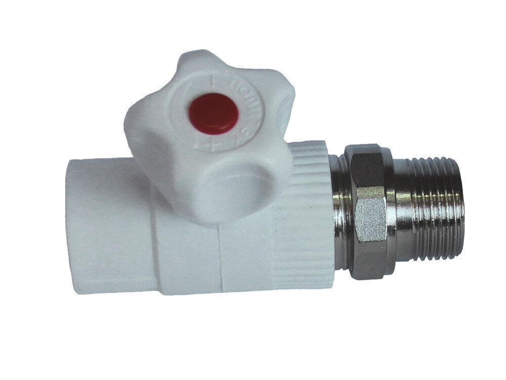 ПП Кран шаровой для радиатора прямой с НР 20*1/2 Политэк