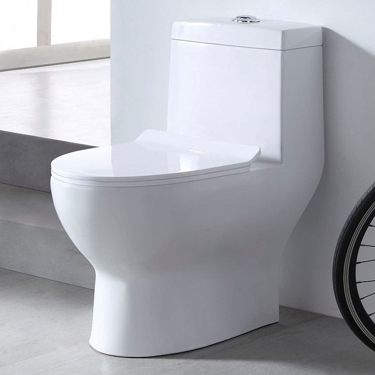 Унитаз-Монолит SM9601, тонкое сиденье ДП (с гофрой и подводкой)