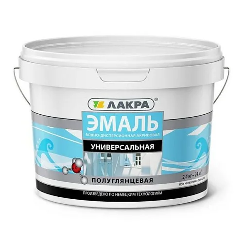 Эмаль акрил. универсальная Лакра Бел. п/глянц. 2,4кг
