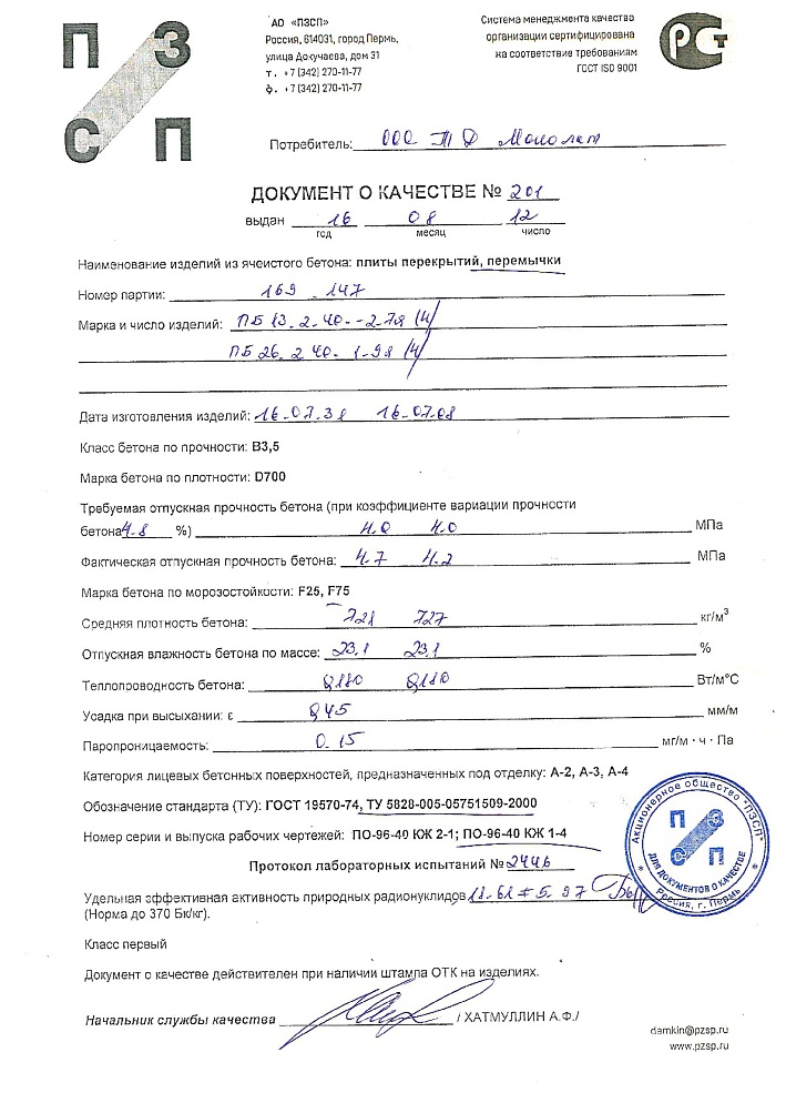 Перемычка ПБ-13.2.40-2.7Я