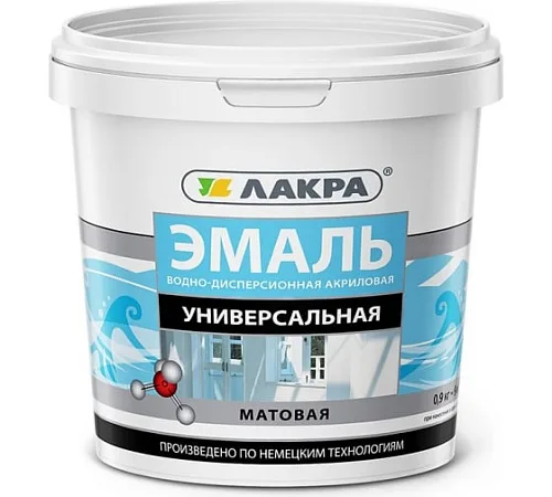 Эмаль акрил. универсальная Лакра Бел. п/глянц. 0,9кг