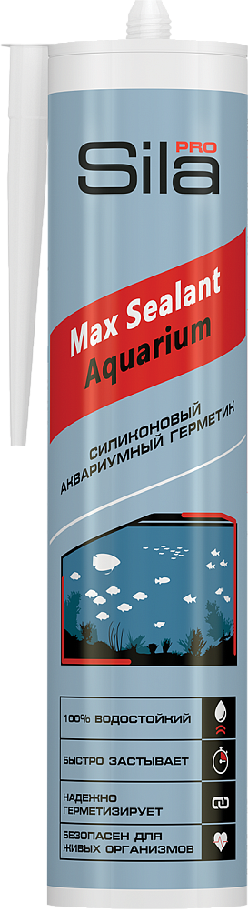 Герметик силиконовый для аквариумов бесцветный (290мл) ТМ Sila PRO Max Sealant (1/25шт)