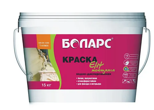 Краска ВД 15,0кг акриловая фасадная супер белая Элит