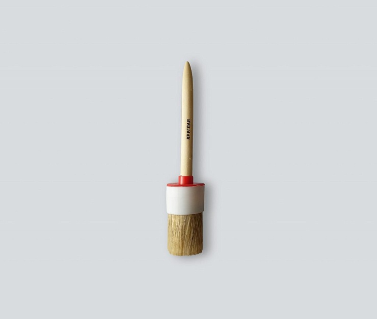 #Кисть круглая №12 светлая щетина деревянная ручка (12шт/240упак) 740-045 (Намерение)