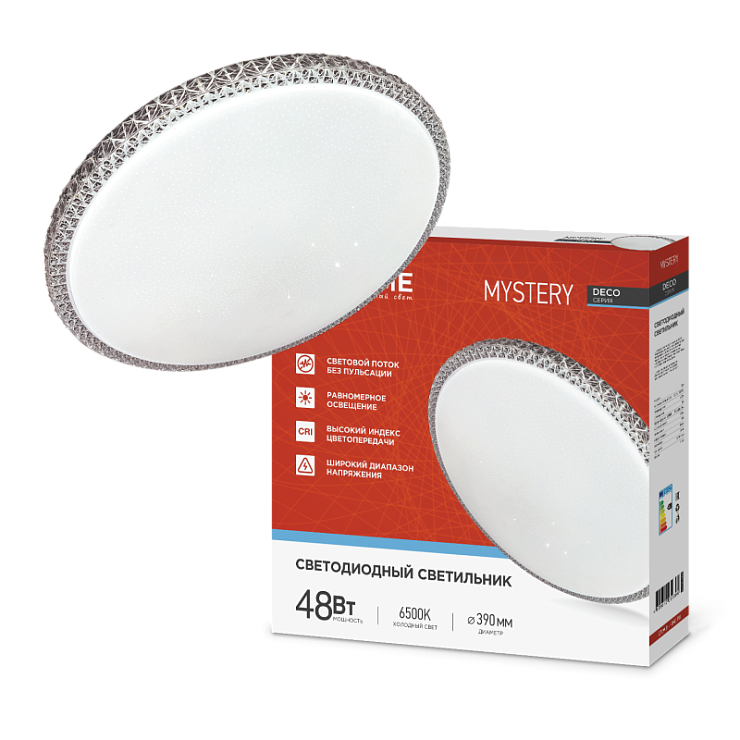 Светильник светодиодный Deco MYSTERY 48Вт 230В 6500K 4320Лм 390х78мм INHOME