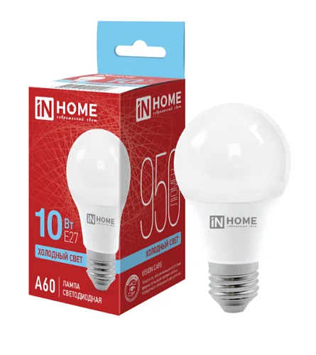 Лампа сд LED-A60-VC 10Вт 230В Е27 6500К 950Лм IN HOME
